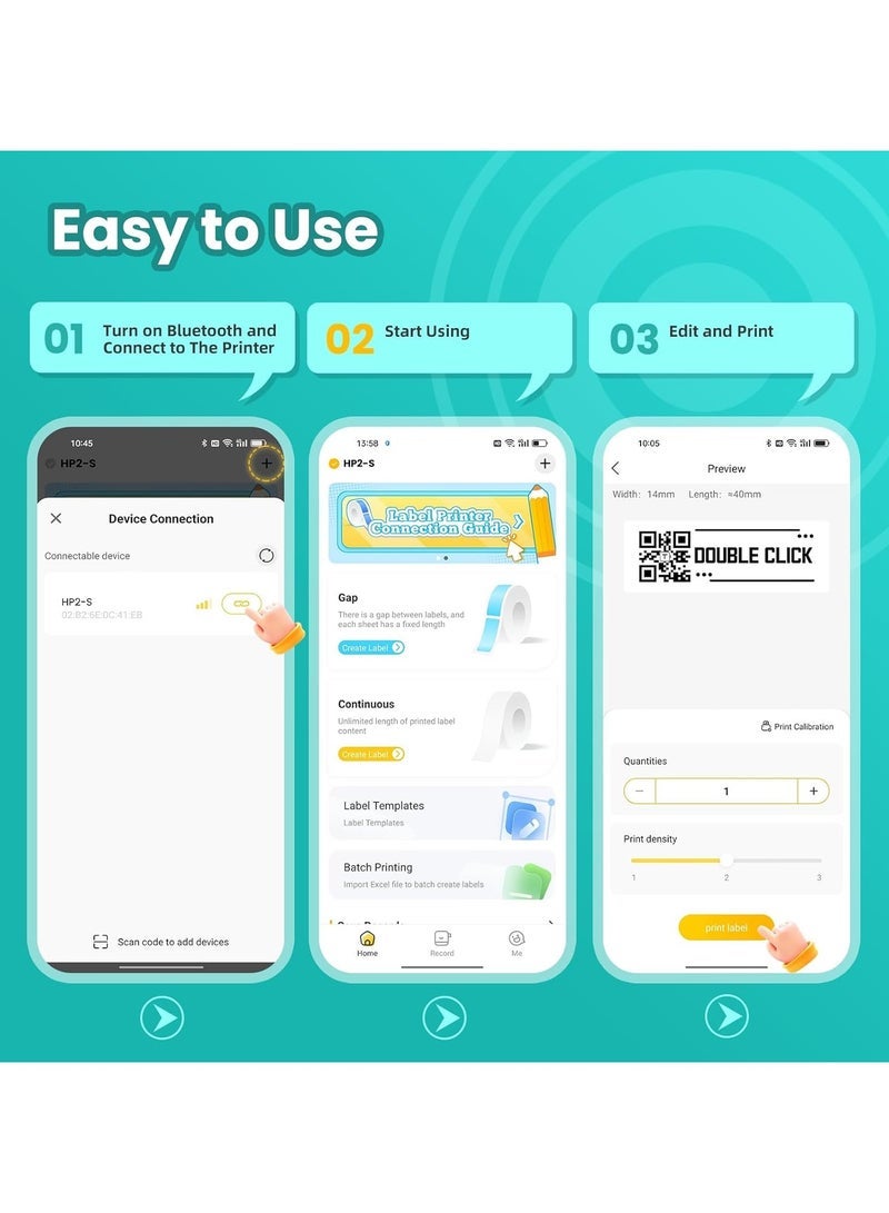 general Smart Printer,Label Maker Machine with Tape, Portable Bluetooth Label Printer, Mini Sticker Printer with 0.59x1.18 Inches Labels for Storage, Shipping, Barcode, Mailing, Office, Home, Organizing - Image 5