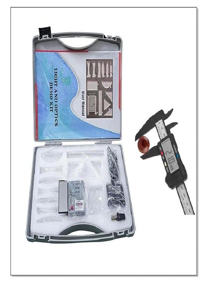 SBT Instruments Light and Optics Class Demo Kit - | 12 Acrylic Lenses, Ray Box with 5, 3 & 1 Light Beam configration, Practice Sheets | Physics for Class 9-12 with Digital Caliper Combo of 2 pcs - Image 1