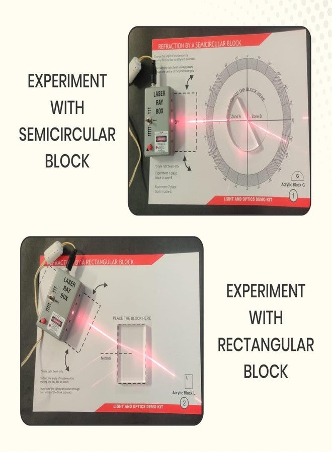 SBT Instruments Light and Optics Class Demo Kit - | 12 Acrylic Lenses, Ray Box with 5, 3 & 1 Light Beam configration, Practice Sheets | Physics for Class 9-12 with Digital Caliper Combo of 2 pcs - Image 2
