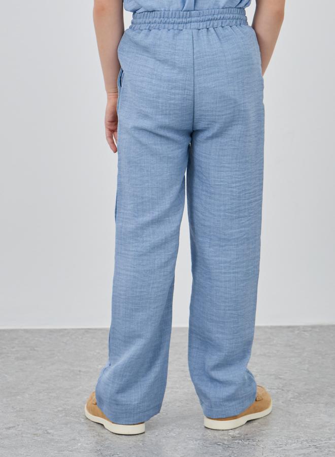 Styli Styli Textured Regular Fit Pants with Drawstring  - Image 4