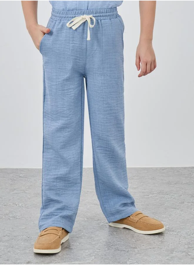 ستايلي Styli Textured Regular Fit Pants with Drawstring