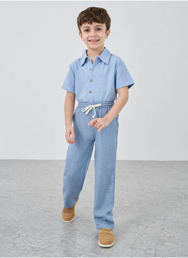 ستايلي Styli Textured Regular Fit Pants with Drawstring