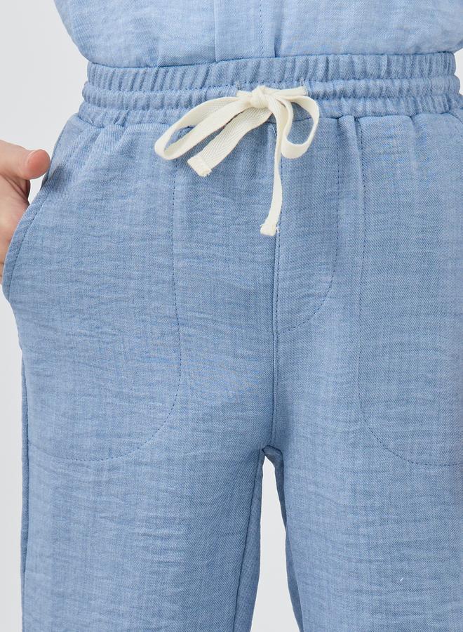 Styli Styli Textured Regular Fit Pants with Drawstring  - Image 3