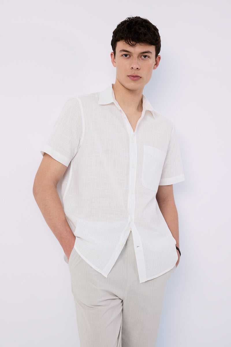 DeFacto Man Regular Fit Polo Collar Short Sleeve Shirt - Image 1