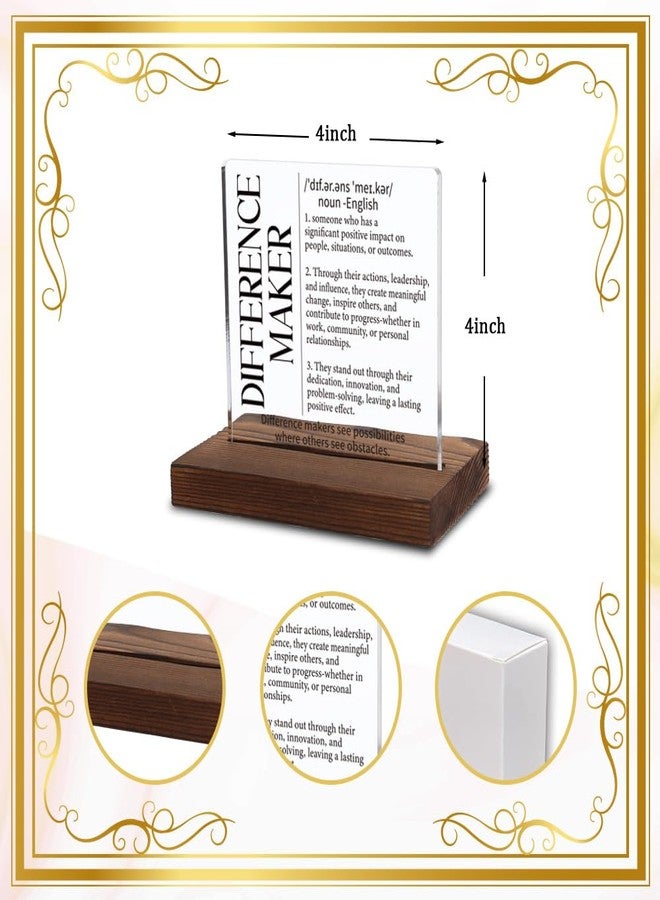 VYNWPDFLI Difference Maker Definition Sign, Inspirational Gift for Leader Mentor Teacher Coach, Appreciation Plaque 4x4 Inch Acrylic Desk Decor,LYY91 - Image 5
