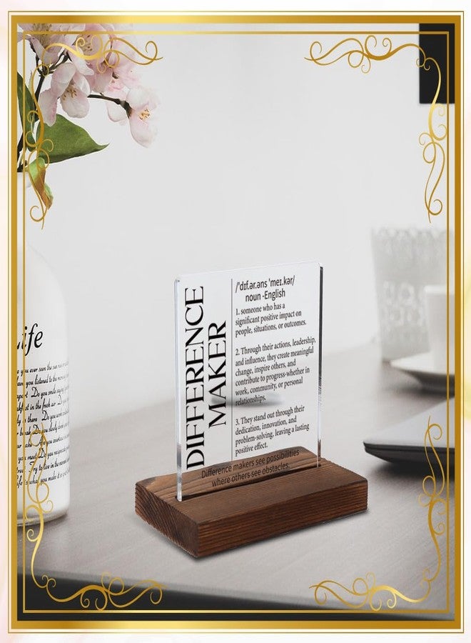 VYNWPDFLI Difference Maker Definition Sign, Inspirational Gift for Leader Mentor Teacher Coach, Appreciation Plaque 4x4 Inch Acrylic Desk Decor,LYY91 - Image 2