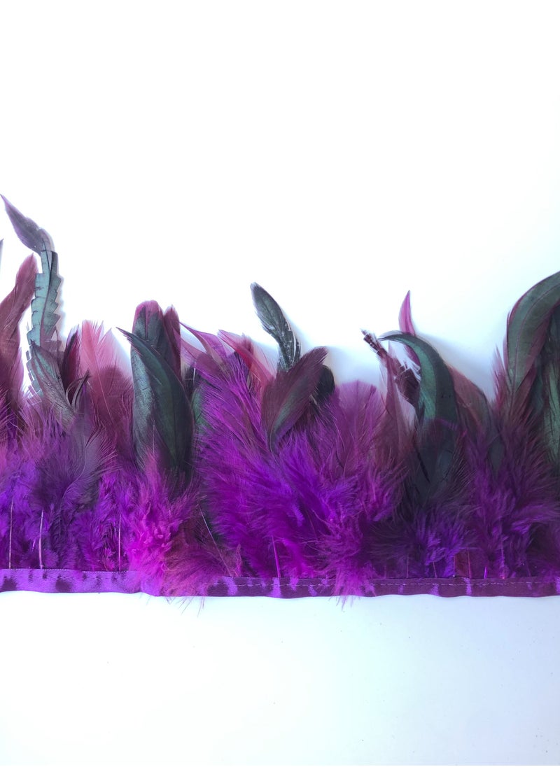 Generic - Rooster Feather Fringe Trim for Crafts Width 14-18cm By Yards - Image 1