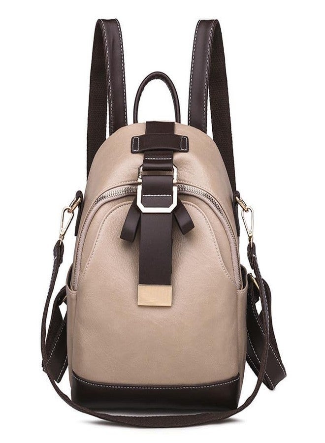 SIBY PU Leather Women Backpack Purse for Travel, Casual Daypack with Adjustable Straps & Multiple Pockets (Beige) - Image 1