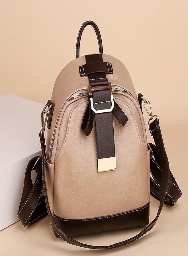 SIBY PU Leather Women Backpack Purse for Travel, Casual Daypack with Adjustable Straps & Multiple Pockets (Beige) - Image 5
