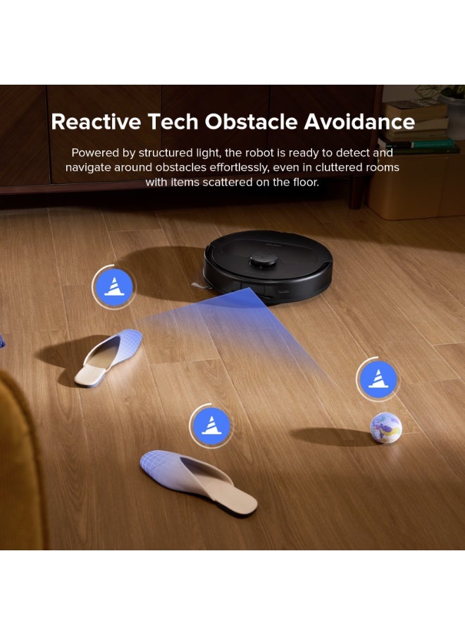 roborock QR 798 Robot Vacuum Cleaner with Mop, 10,000 Pa HyperForce Suction Power, Anti-Tangle Brushes, Liftable Spin Mops, Intelligent Obstacle Avoidance, Multifunctional Docking Station, Black - Image 5