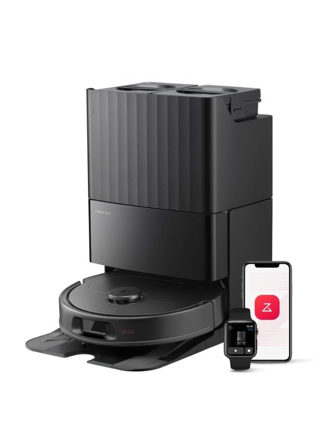 roborock QR 798 Robot Vacuum Cleaner with Mop, 10,000 Pa HyperForce Suction Power, Anti-Tangle Brushes, Liftable Spin Mops, Intelligent Obstacle Avoidance, Multifunctional Docking Station, Black - Image 1