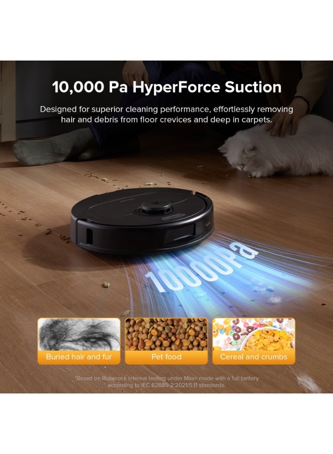 roborock QR 798 Robot Vacuum Cleaner with Mop, 10,000 Pa HyperForce Suction Power, Anti-Tangle Brushes, Liftable Spin Mops, Intelligent Obstacle Avoidance, Multifunctional Docking Station, Black - Image 4