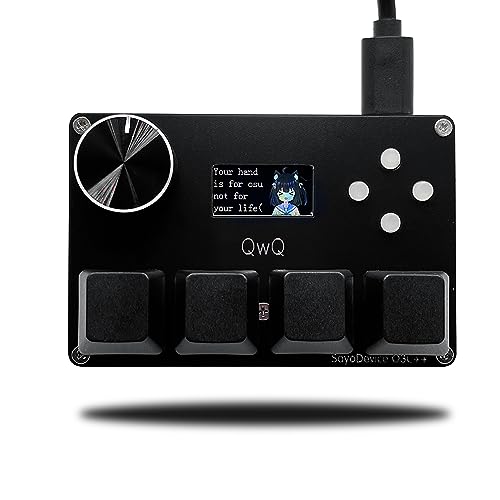 BTXETUEL SayoDevice O3C++ OSU Keyboard Rapid Trigger Hall Switches Magnetic Linear Switches Keyboard with Knob and Screen,Copy Paste,Shotcut,Macro Hotswap Mini Keypad (Black) - Image 1