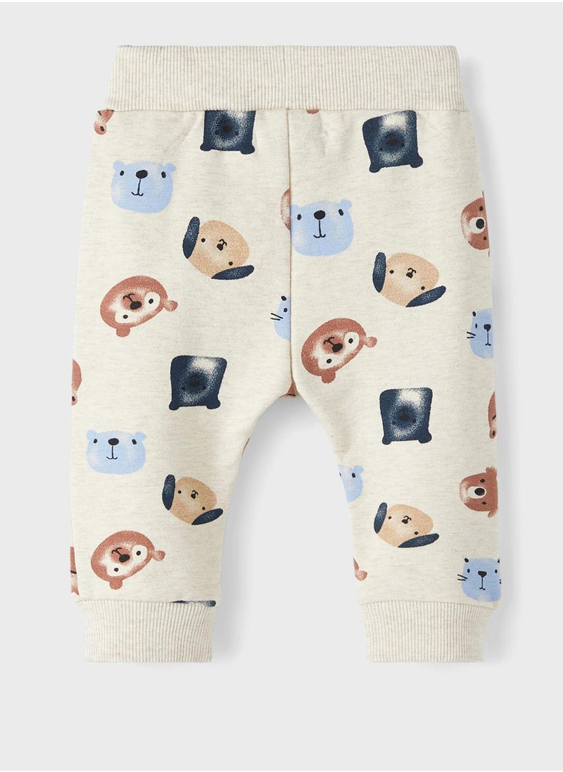 NAME IT - Infant Animals Face Print Sweatpants - Image 1