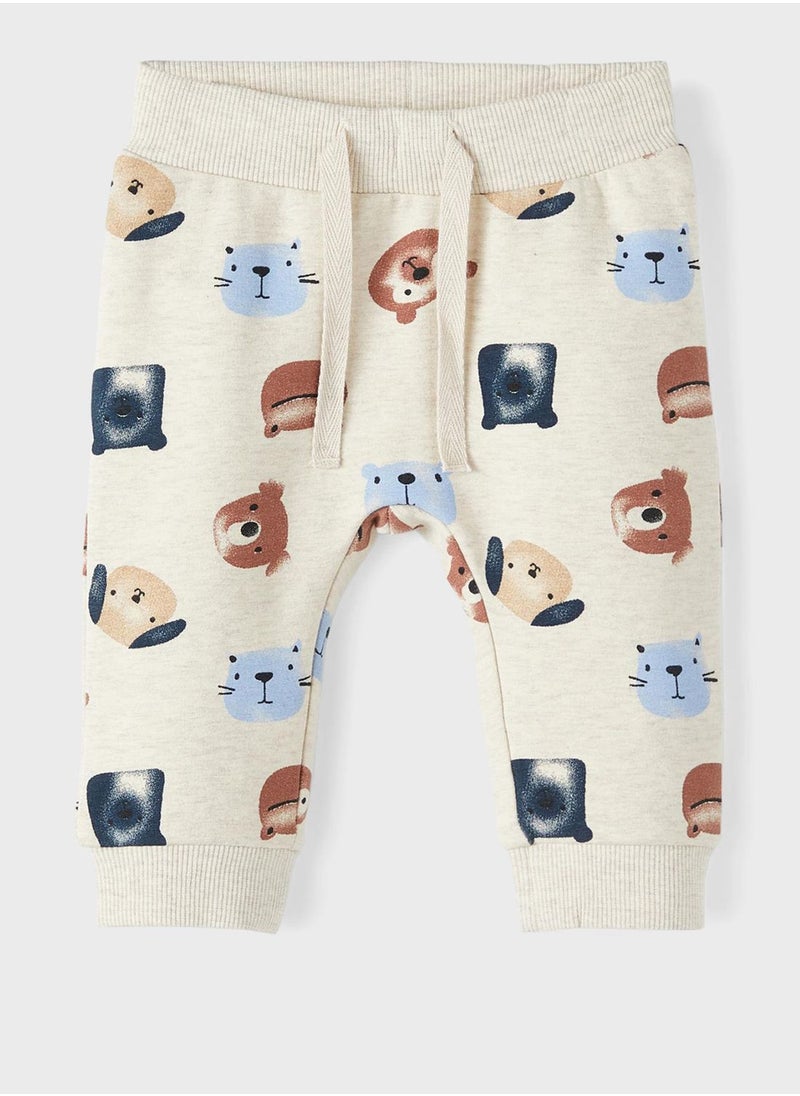 NAME IT - Infant Animals Face Print Sweatpants - Image 1