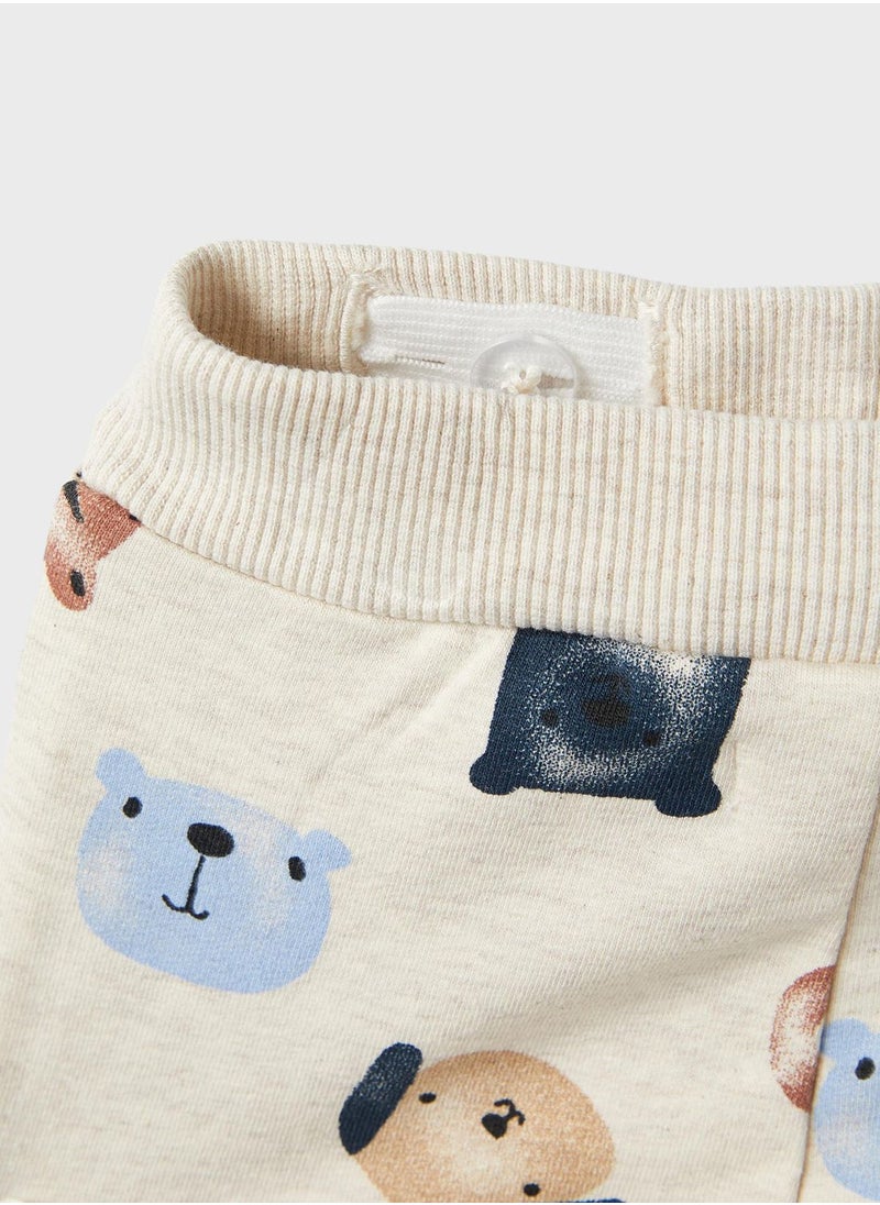NAME IT - Infant Animals Face Print Sweatpants - Image 1