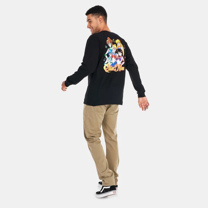 Vans Black Men's Pretty Guardian Sailor Moon Graphic Long Sleeve T-Shirt for Men | Best Price UAE