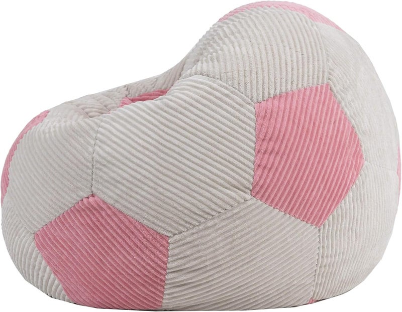 ICON Kids Football Bean Bag, Light Pink, Corduroy, Kids Bean Bag Chair with Filling Included, Football Gifts for Girls, Beanbags for Children, Gaming Room, Bedroom, Bedroom Accessories - Image 5