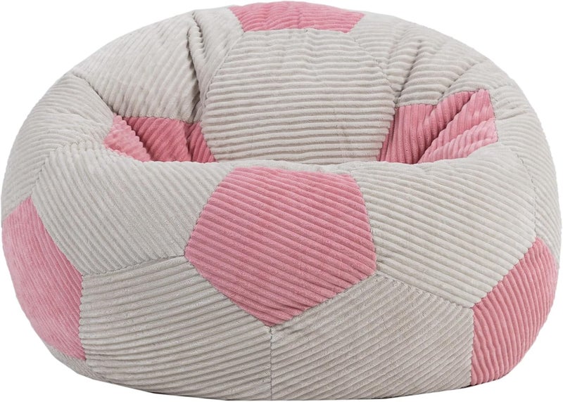 ICON Kids Football Bean Bag, Light Pink, Corduroy, Kids Bean Bag Chair with Filling Included, Football Gifts for Girls, Beanbags for Children, Gaming Room, Bedroom, Bedroom Accessories - Image 4