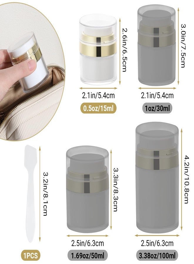 Segbeauty 0.5oz Small Travel Containers for Creams, Pack of 4 Airless Pump Jars 15ml Refillable Gold Travel Bottles Empty Lotion Container, Glass Jars for Toiletries Moisturizer Container - Image 5
