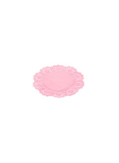 Restaurantware Restaurantware-Pastry Tek 4 x 4 Inch Lace Doilies, 100 Decorative Tableware Placemats - Disposable, Round, Pink Paper Table Doilies, For Birthdays, Or Weddings, Table Decor  - Image 1