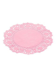 Restaurantware Restaurantware-Pastry Tek 4 x 4 Inch Lace Doilies, 100 Decorative Tableware Placemats - Disposable, Round, Pink Paper Table Doilies, For Birthdays, Or Weddings, Table Decor  - Image 2
