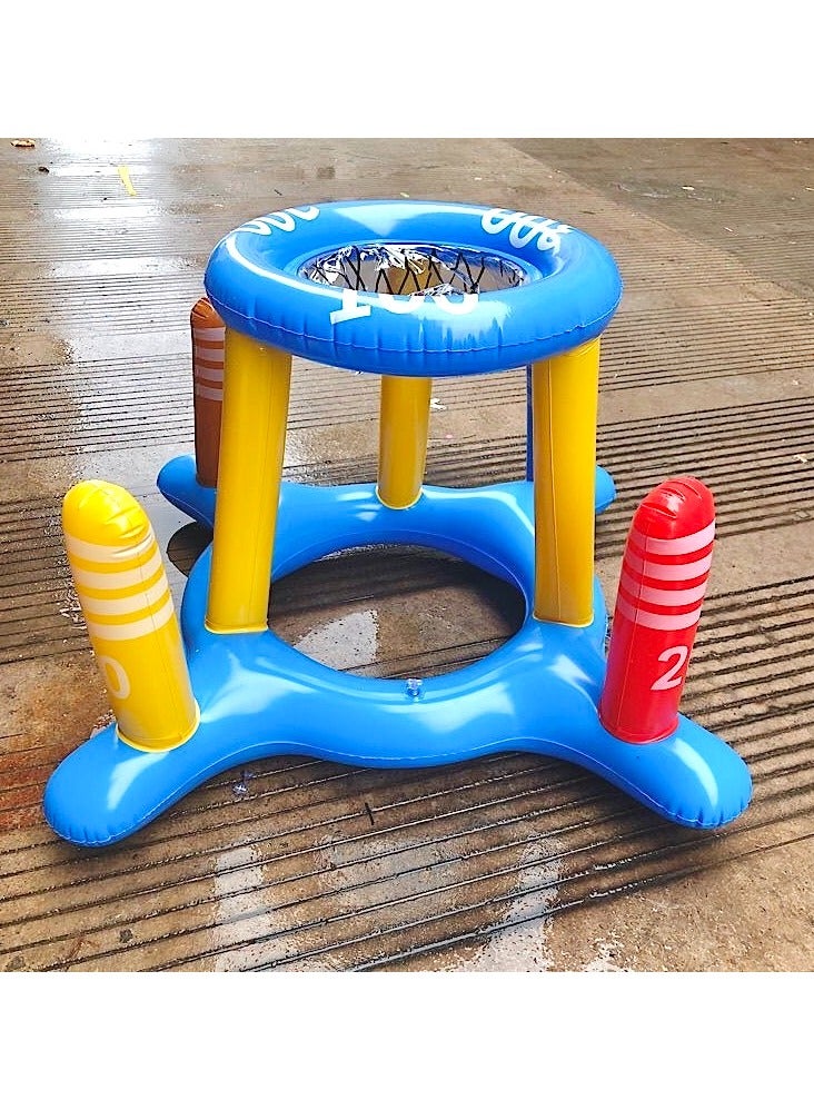 Generic Swimming pool children's water inflatable basketball hoop interactive shooting toys outdoor inflatable swimming toys, basketball hoop throwing outdoor swimming games, summer family party gifts 3 4 5 6 7 8-year-old boys, girls and children.  - Image 3