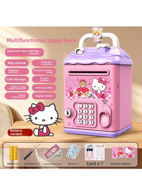 Can't Get In And Out Of The Year Piggy Bank Only Boys Password Box Kulomi Savings Girls Children Can Access-Color:Kt Cat☀Password Unlock Automatic Banknote Rolling☀Battery Version