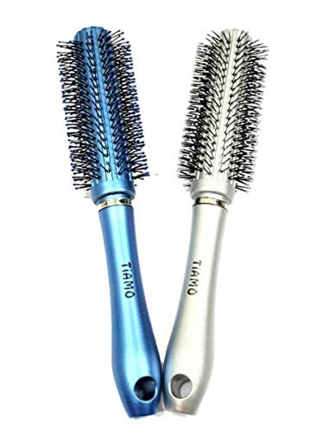 Tiamo Plastic Round Hairbrush set of 2 for daily hair styling - Image 1