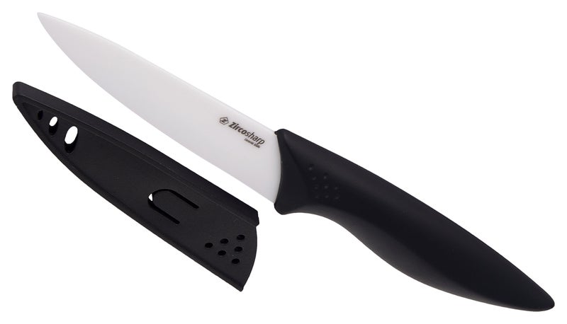 ZircoSharp Ceramic Kitchen Knife, 4.0" Blade Utility Knife, White - Image 1