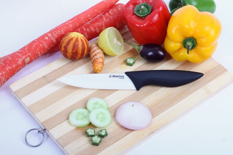 ZircoSharp Ceramic Kitchen Knife, 4.0" Blade Utility Knife, White - Image 4