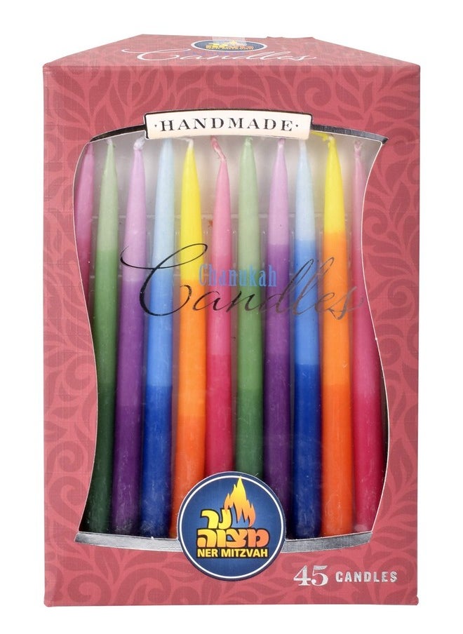 Ner Mitzvah Dripless Chanukah Candles Standard Size - Tri Colored Hanukkah Candles Fits Most Menorahs - Premium Quality Wax - 45 Count for All 8 Nights of Hanukkah - by Ner Mitzvah  - Image 5