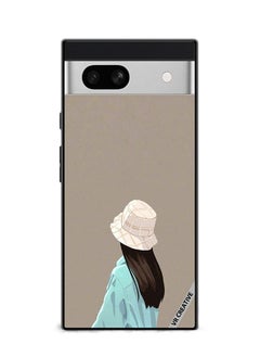 Protective Case Cover For Google Pixel 7a Brown Hat Girl Design Multicolour