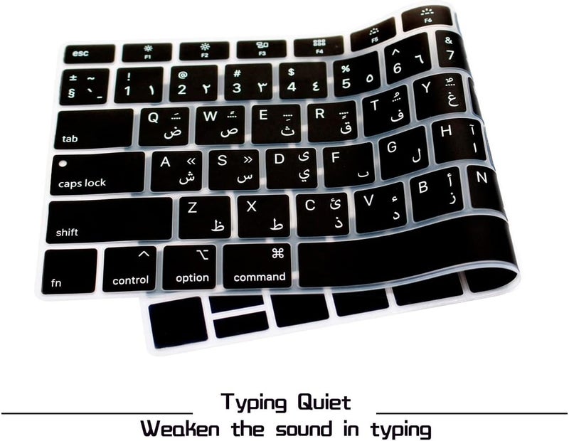 HRH Arabic Language Silicone Keyboard Cover Skin for MacBook Newest Air 13 Inch 2018 Release A1932 with Retina Display and Touch ID,USA Layout - Image 4