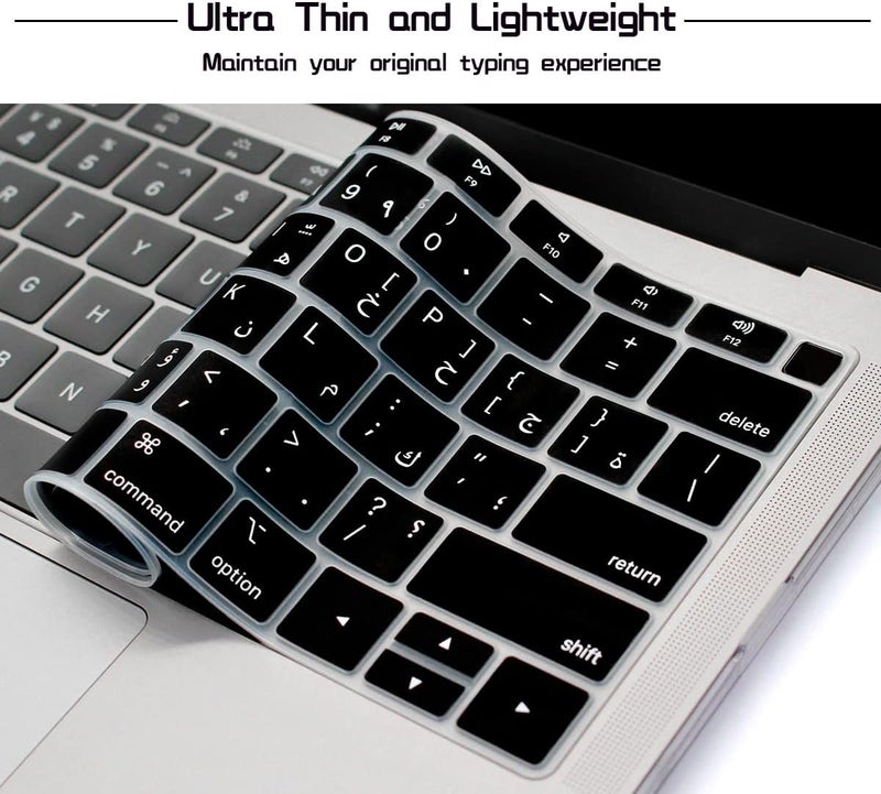 HRH Arabic Language Silicone Keyboard Cover Skin for MacBook Newest Air 13 Inch 2018 Release A1932 with Retina Display and Touch ID,USA Layout - Image 5