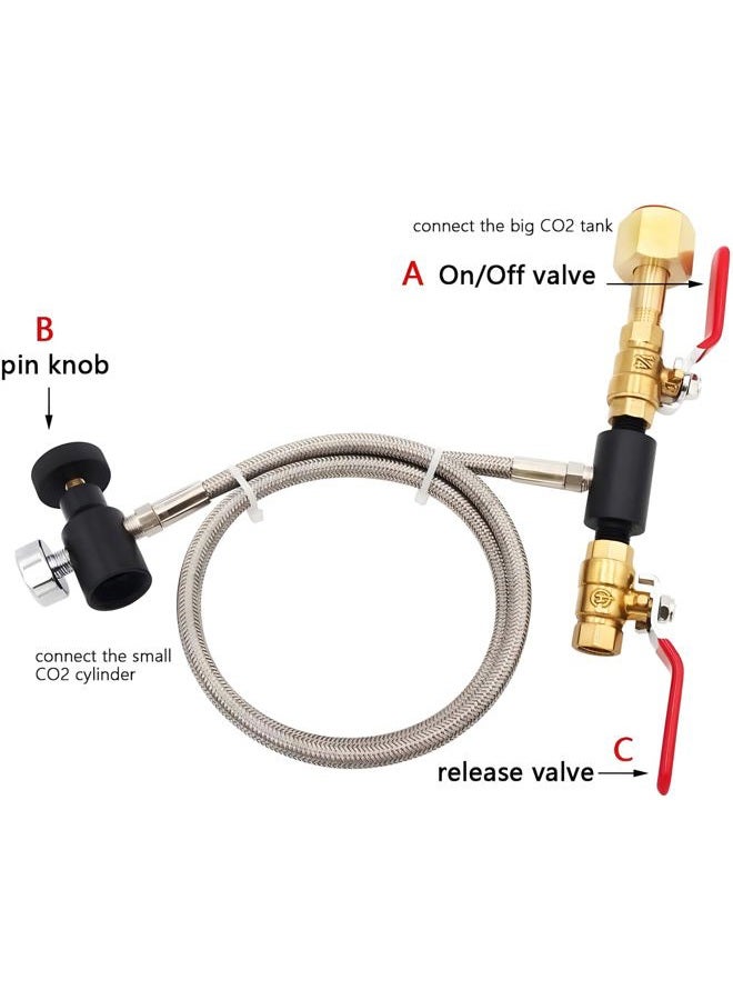 Vavoger Soda Machine CO2 Cylinder Refill Adapter Hose Soda Maker Co2 Canister Refill Station for Filling Soda blue Co2 Bottle - Image 5