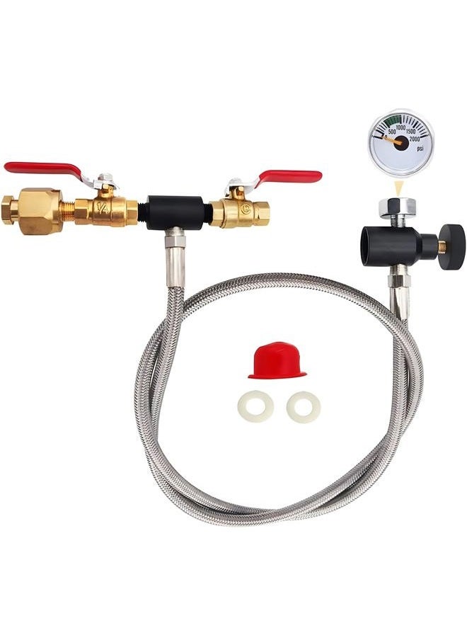 Vavoger Soda Machine CO2 Cylinder Refill Adapter Hose Soda Maker Co2 Canister Refill Station for Filling Soda blue Co2 Bottle - Image 1