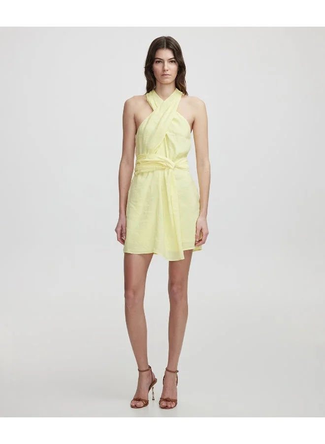 ابيكول فستان قصير بياقة هالتر