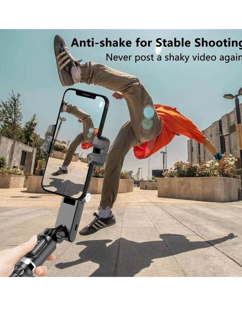 Gimbal Stabilizer for Smartphone with Extendable Selfie Stick and Tripod, 3 Axis Selfie Stick Tripod with Face Tracking, 360° Rotation, 4 in 1 Portable Phone Tripod, Auto Balance. - Image 2