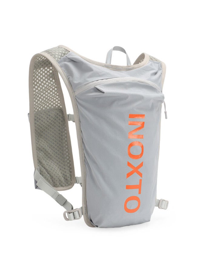 INOXTO Inoxto Lightweight Breathable Quick-dry 5l Running Backpack With Hydration Bladder, 591 Gray With Orange + Hydration Bladder - Image 3