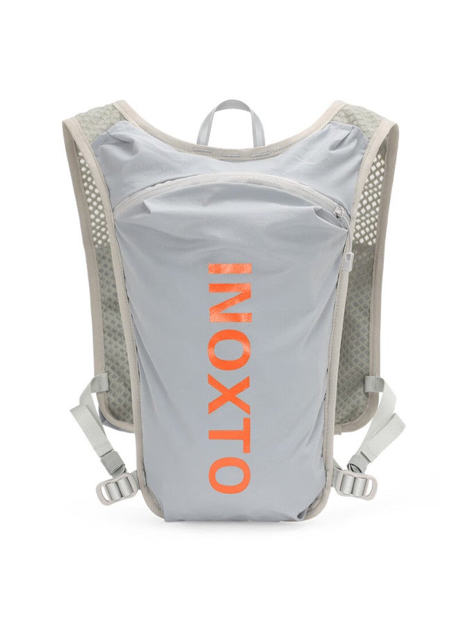 INOXTO Inoxto Lightweight Breathable Quick-dry 5l Running Backpack With Hydration Bladder, 591 Gray With Orange + Hydration Bladder - Image 4