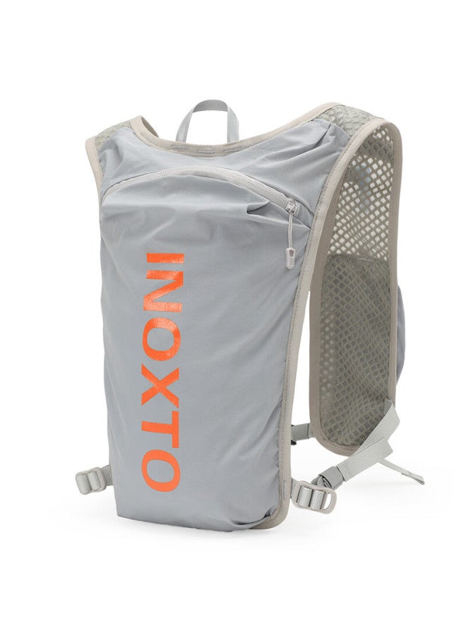 INOXTO Inoxto Lightweight Breathable Quick-dry 5l Running Backpack With Hydration Bladder, 591 Gray With Orange + Hydration Bladder - Image 5