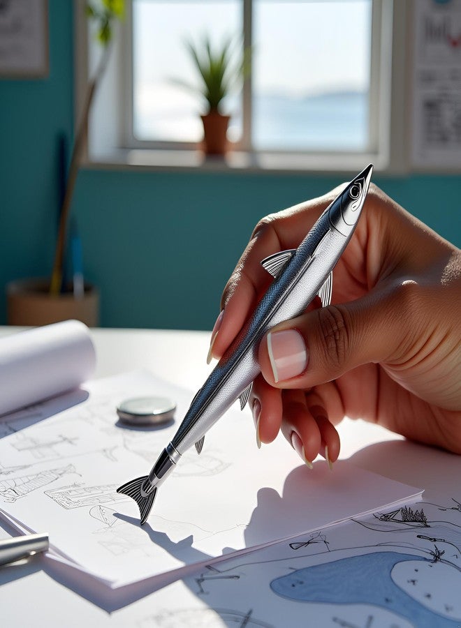 Sluswallow 1Pc Cute Marine Series Ballpoint Pen Fish Styling Pen Black,Ballpoint Pens Pens and Refills Pens and Refills,Writing and Correction Supplies - Image 3