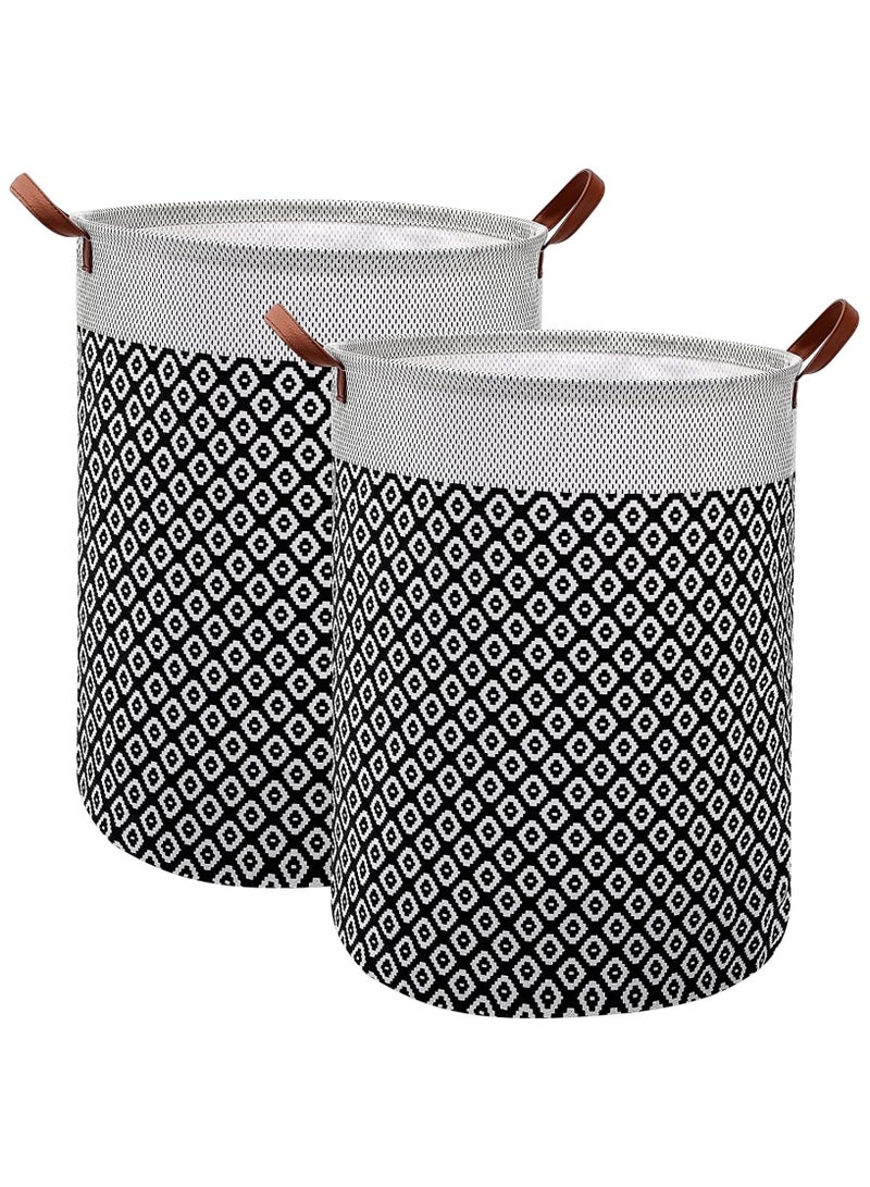 2 Pack Laundry Baskets, 65 L Foldable Waterproof Laundry Basket Laundry Hamper Bag Washing Bin Clothes Bag Organizer Basket for Toys Clothes Bedroom  - Image 1