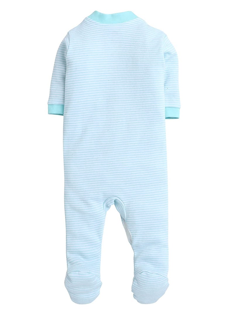 EIO 100% Cotton Sleep Romper Jumpsuit Night Suits for Infants Newborn Baby Boys & Girls Pack of 3 (3-6 Months, Mint) - Image 5