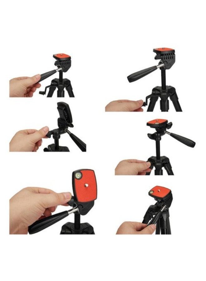 Jmary Tripod KP-2205 , Lightweight and Extendable to 134cm, with Mobile Holder and Support for Cameras and DSLRs, 360° Rotation and Stable Aluminum Base - Ideal for Live Streaming, Video Shooting, and Content Creation - Foldable and Portable for Travel and Outdoor Photography - Black - Image 3