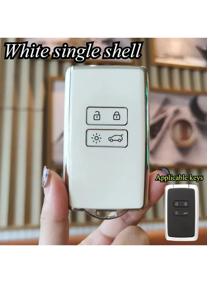 White TPU Car Smart Key Case Cover For Renault Fits Captur Koleos Kadjar Arkana Megane Sandero - Image 5