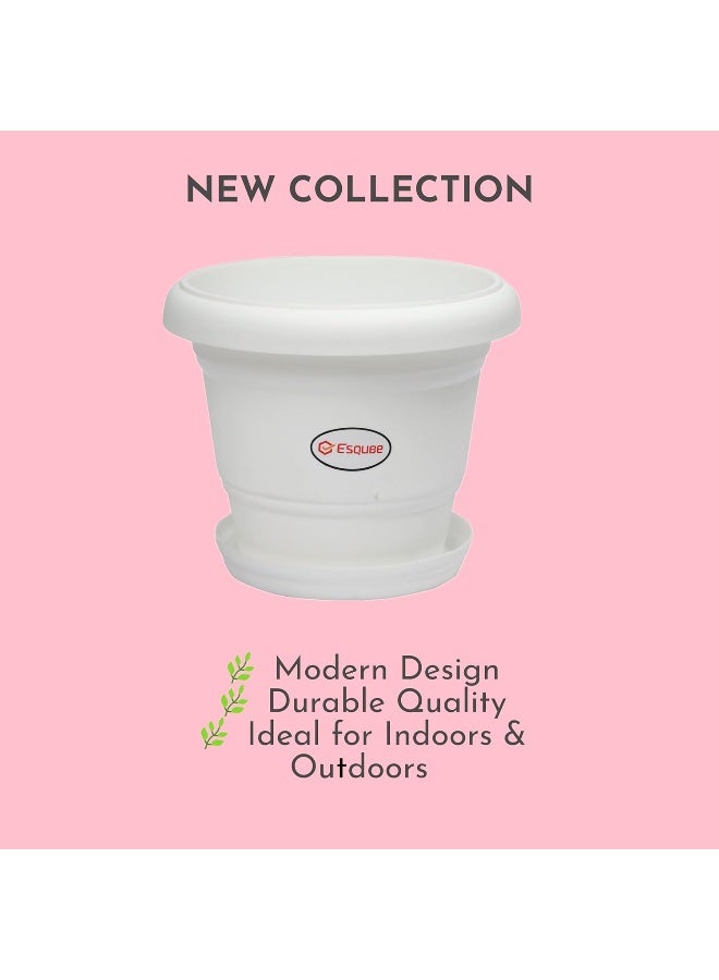 ESQUBE Plastic Flora Flower Pot with Drainage Hole - Image 3