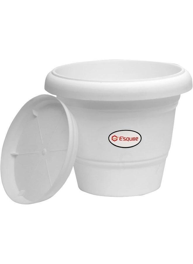 ESQUBE Plastic Flora Flower Pot with Drainage Hole - Image 1