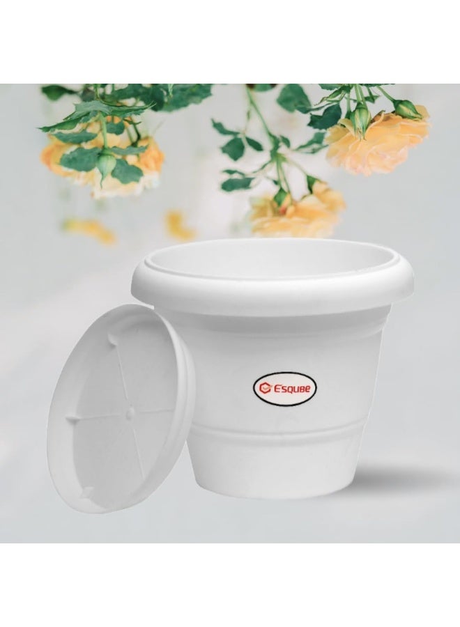 ESQUBE Plastic Flora Flower Pot with Drainage Hole - Image 4